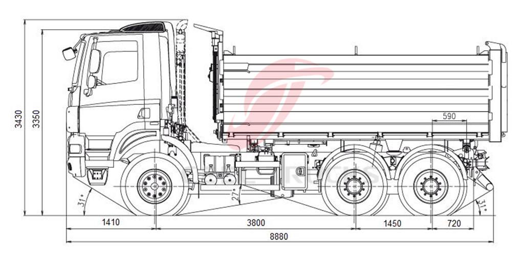 Beiben 10 wheeler dumper truck drawing