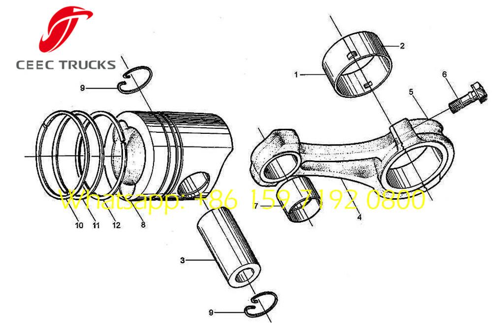 Beiben WD615 diesel engine connecting rod piston rod 61500030009