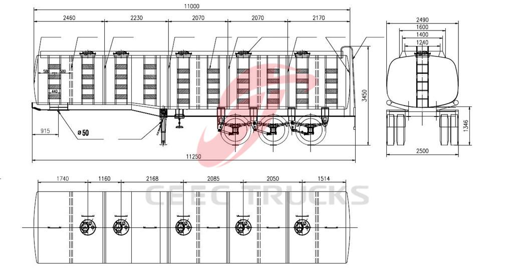 45 CBM fuel tanker trucks export Angola