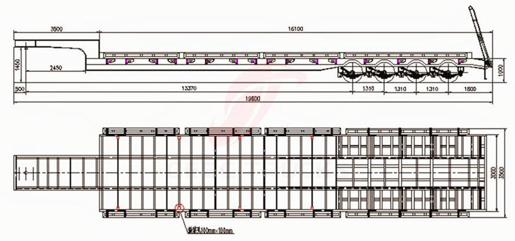 4 axle low bed semitrailers