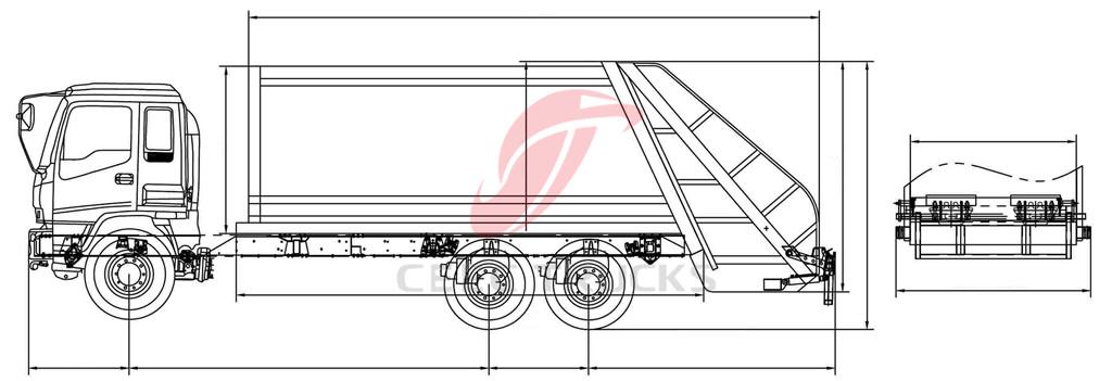 howo 18 cbm garbage compactor truck