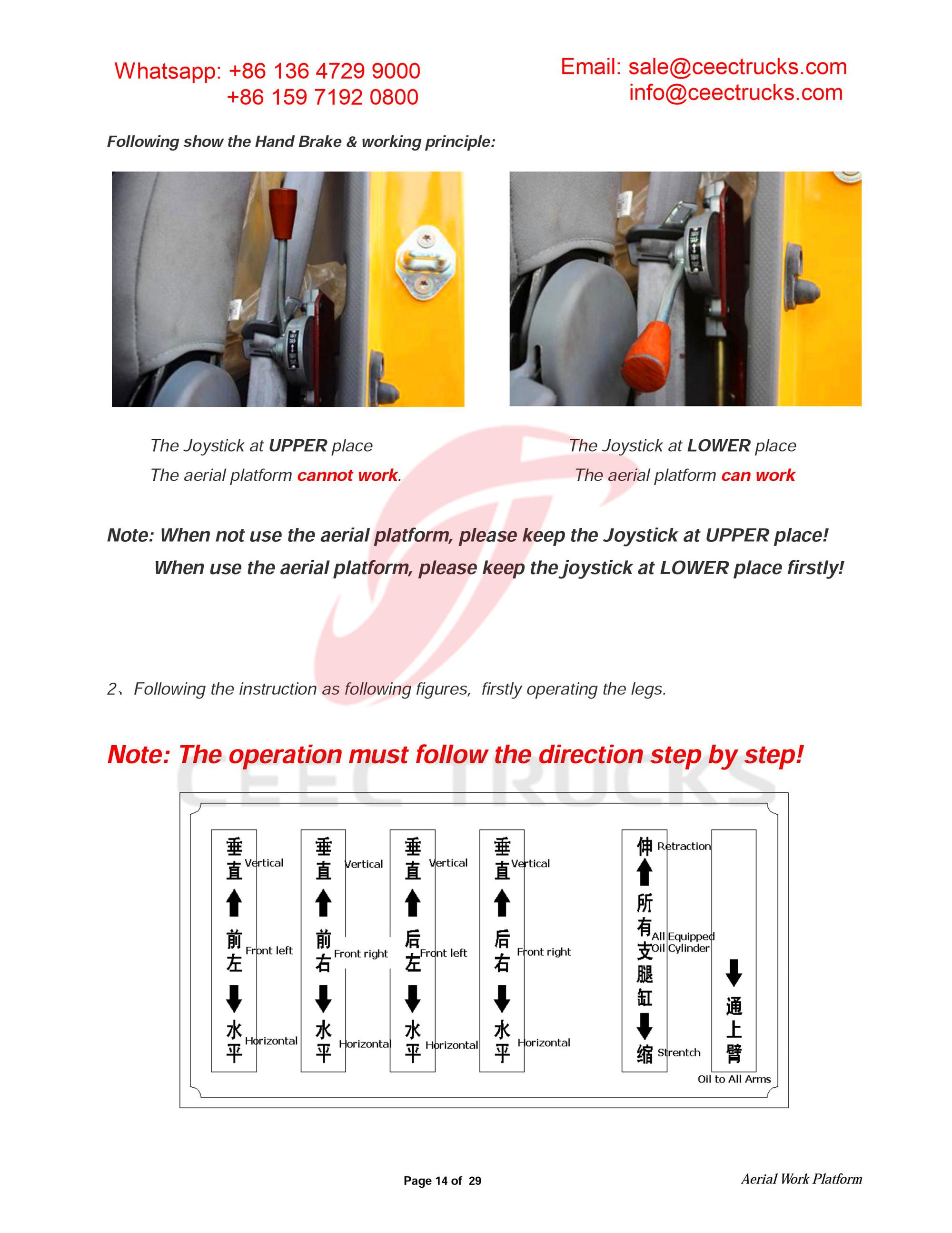 ISUZU 18m aerial working platform owner manual