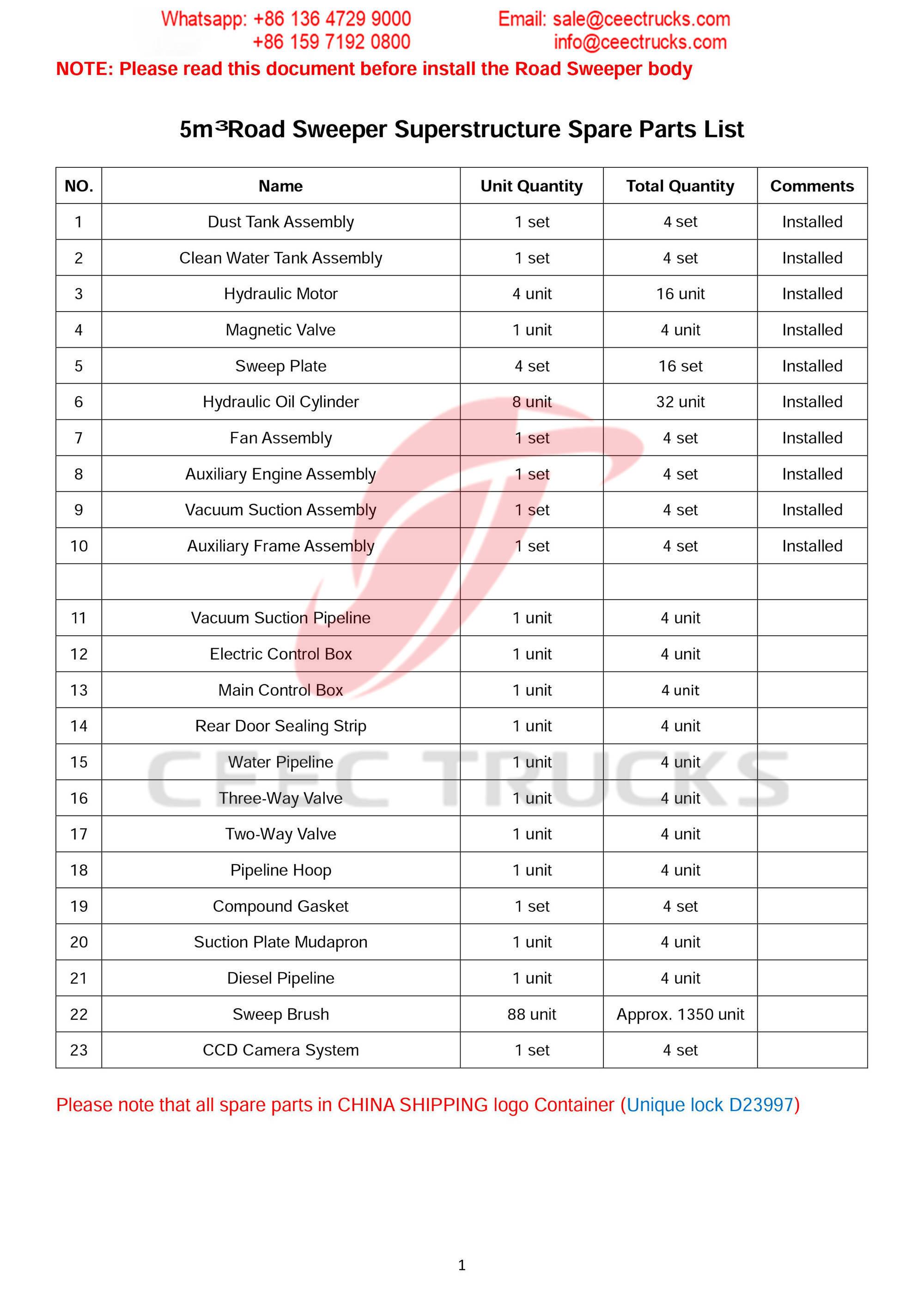 How to install road sweeper superstructure