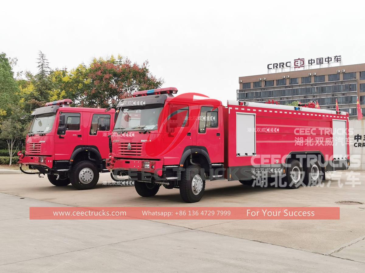 HOWO 6Ã—6 fire fighting vehicles for Ghana