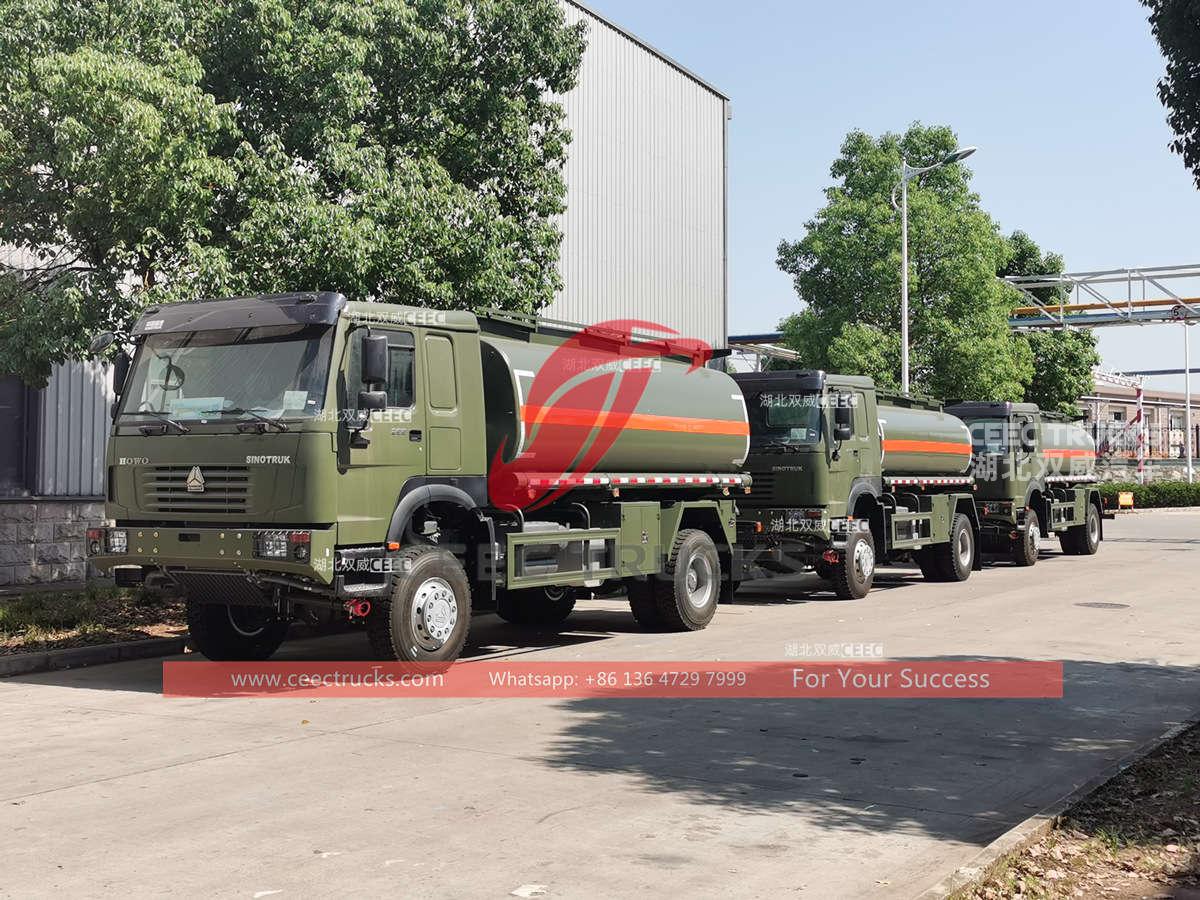 HOWO 4&Atilde;4 military diesel bowser for sale