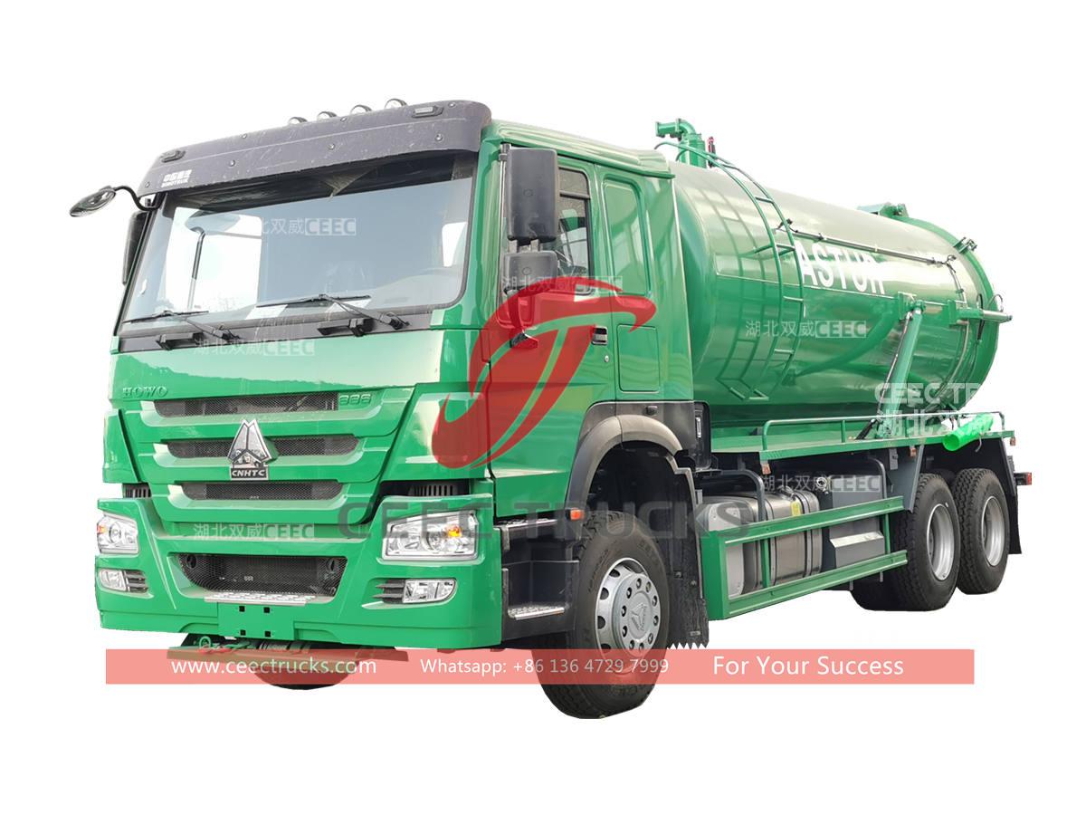 HOWO 20CBM vacuum sewage pump truck for sale