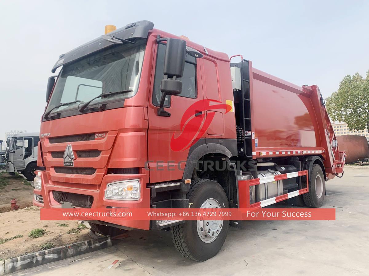 Reliable HOWO 12CBM waste compressor truck for sale