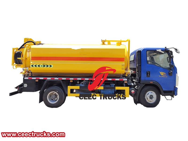 Howo 5 cbm truck mounted sewage jetter