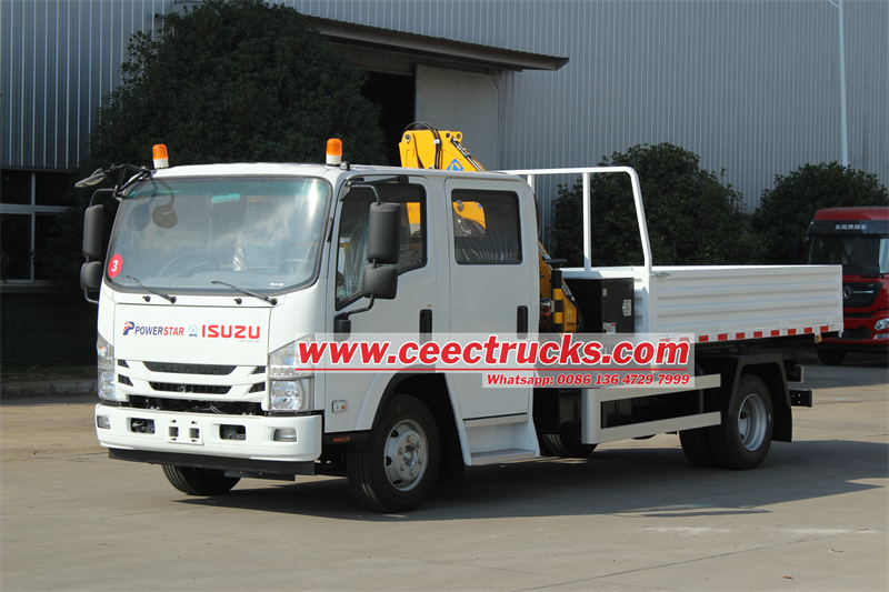 Isuzu cargo truck with Crane