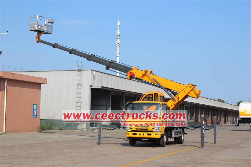 Isuzu aerial work platform truck working range