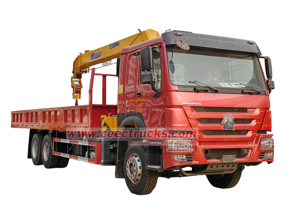 Howo 8T flatbed boom crane truck 