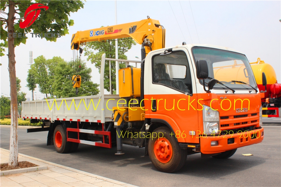 myanmar export ISUZU 5 T boom crane mounted truck