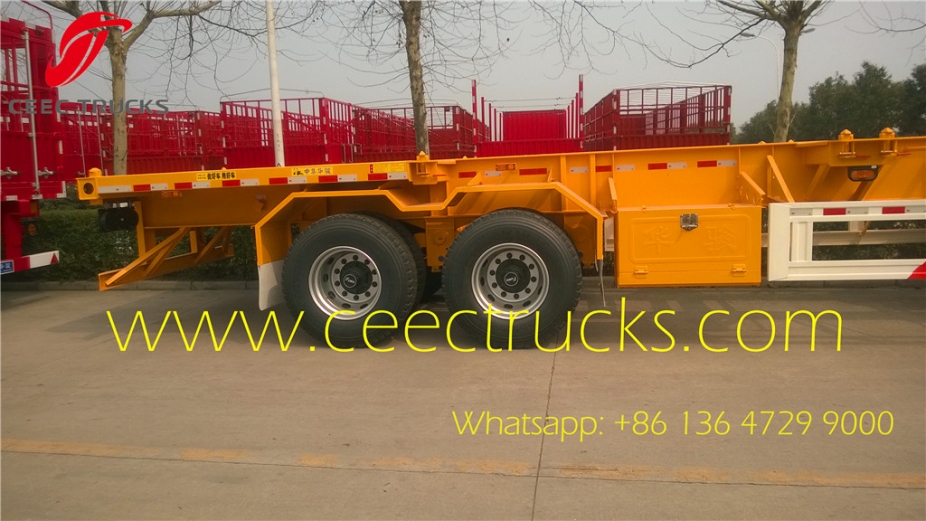 2 axle bogie suspension skeleton trailer 50T