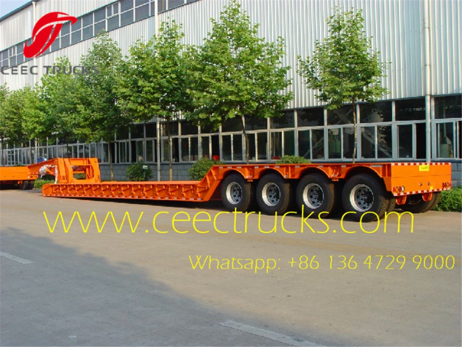 cheap price 80T heavy duty low bed semi trailer on sale