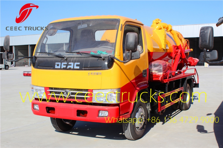 2016 best selling model 4CBM sewage suction tanker truck