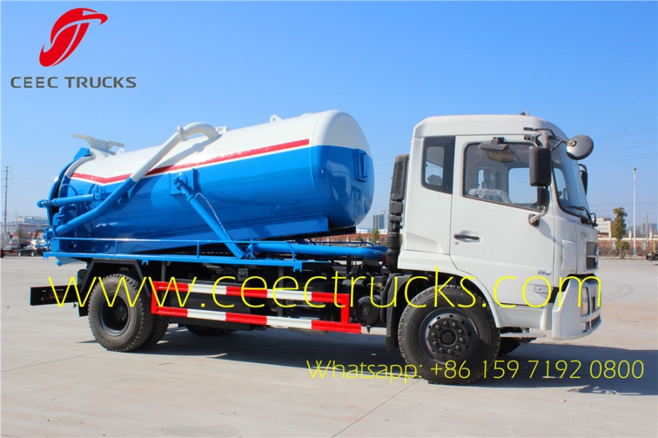 Dongfeng top design 9CBM vacuum suction tanker truck