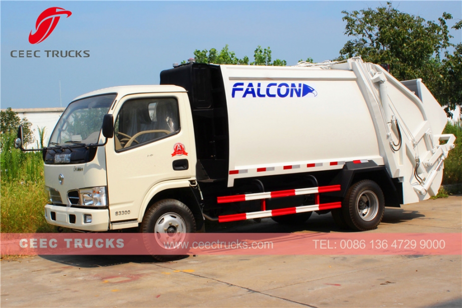 Best quality Dongfeng 5CBM garbage compactor truck