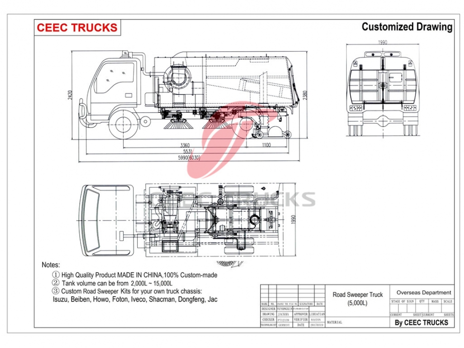 5000L road sweeper kit manufacturer