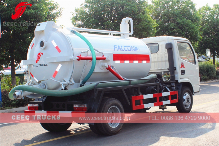 Low price Dongfeng 4,000L vacuum sewage suction truck