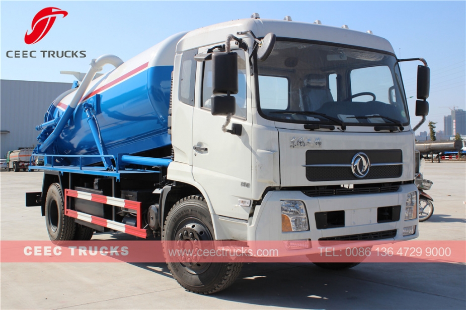 Camion per fognature sottovuoto Dongfeng da 10.000 litri