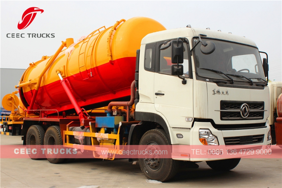 Dongfeng 16CBM camion cisterna con aspirazione delle acque reflue sotto vuoto