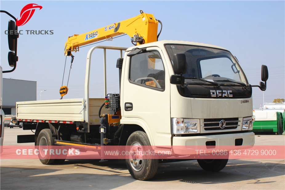 DONGFENG 2T boom crane trucks export Myanmar