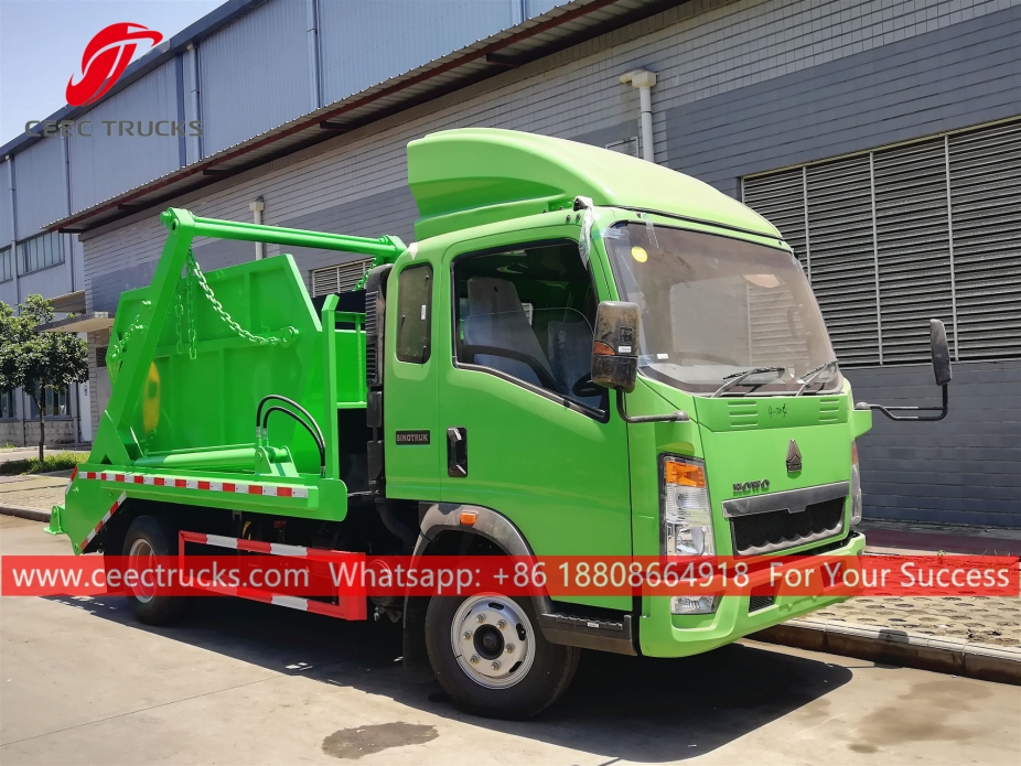 6CBM Camion della spazzatura con braccio oscillante Howo
