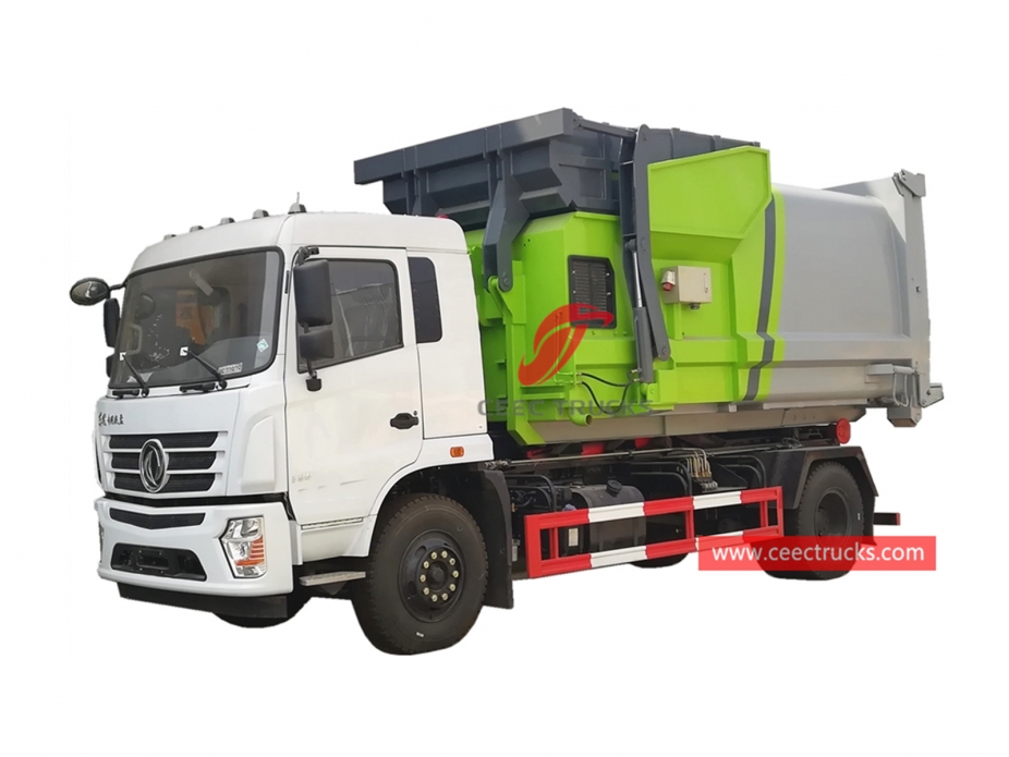 Dongfeng Hook loader with compactor container - CEEC Trucks