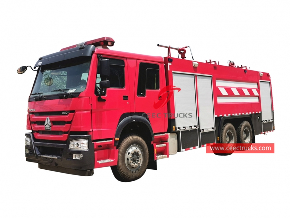 Camion dei vigili del fuoco in schiuma d'acqua HOWO 10 + 2CBM