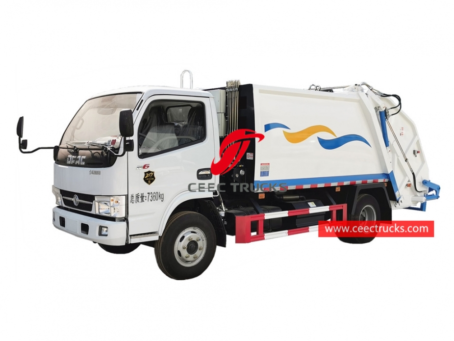 Dongfeng 6CBM camion della spazzatura con caricamento posteriore