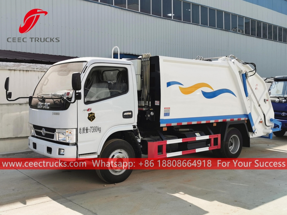 Dongfeng 6CBM camion della spazzatura con caricamento posteriore