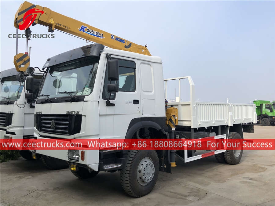 HOWO all wheel drive truck mounted XCMG crane