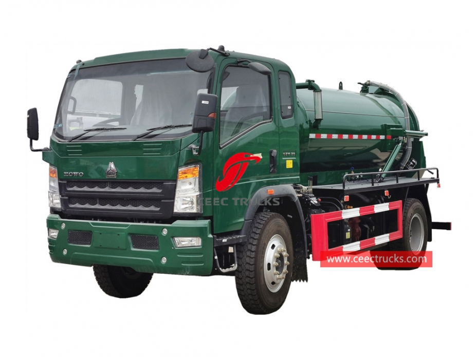 HOWO 4×2 right hand drive vacuum tanker truck