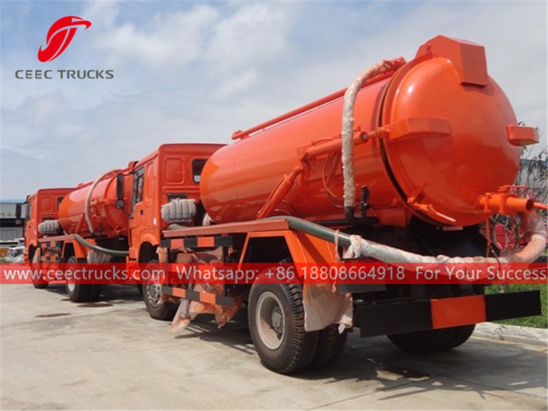 HOWO 4×2 right hand drive vacuum tanker truck