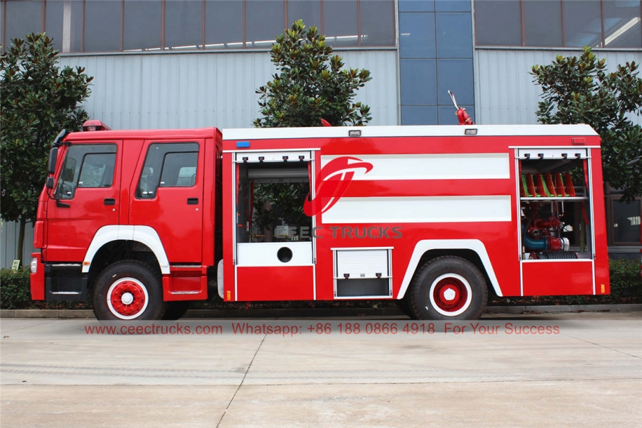 HOWO 10 ton water tank fire truck