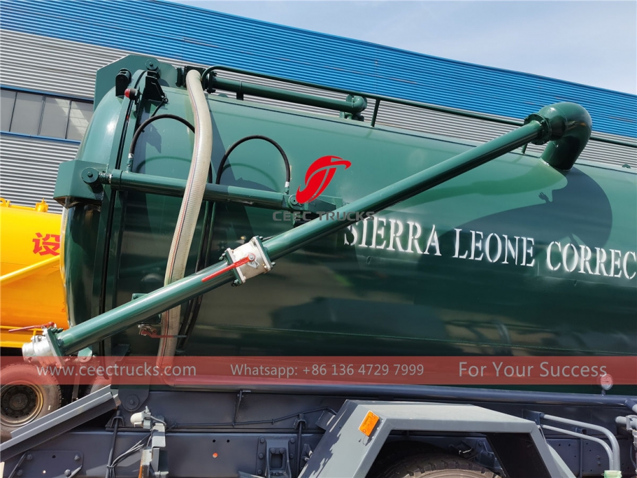 ISUZU 12,000L vacuum sewer tanker truck export to Sierra Leone