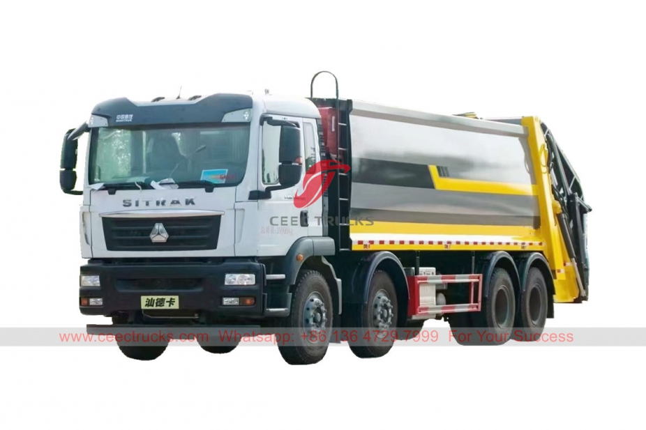 HOWO 12 wheeler refuse compactor truck for sale