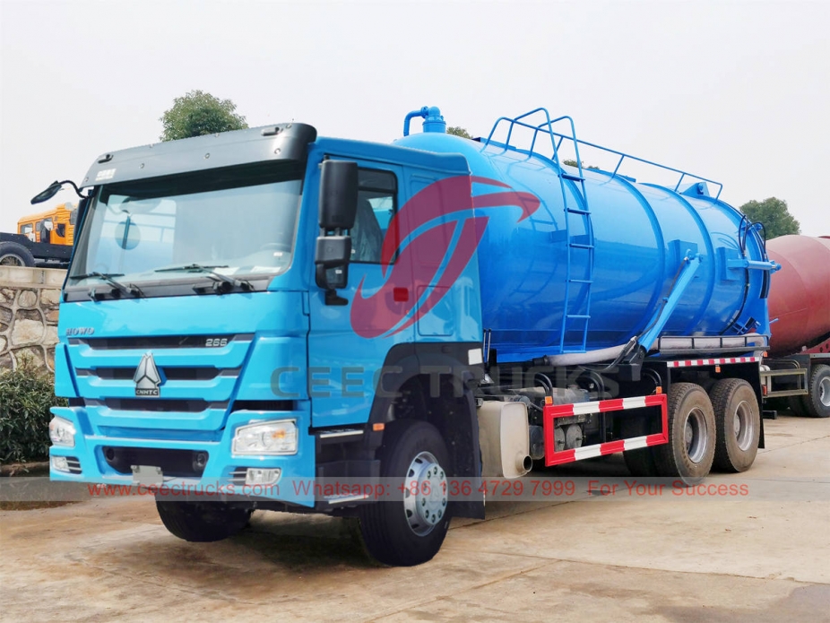 Brand new HOWO 10 wheeler vacuum sewage truck at best price