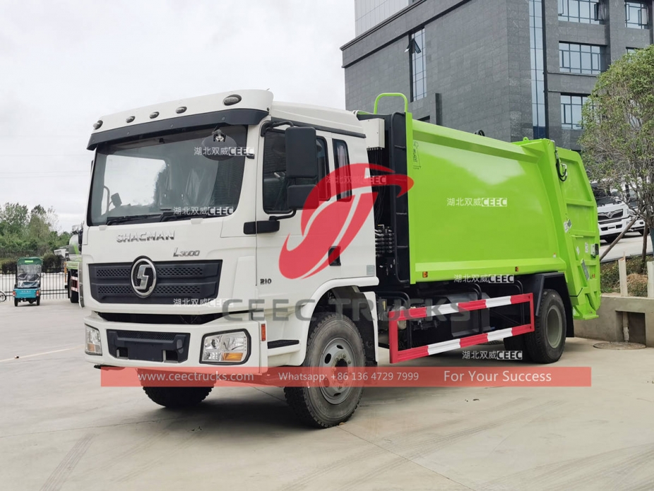 Shacman L3000 14CBM refuse compactor truck for export