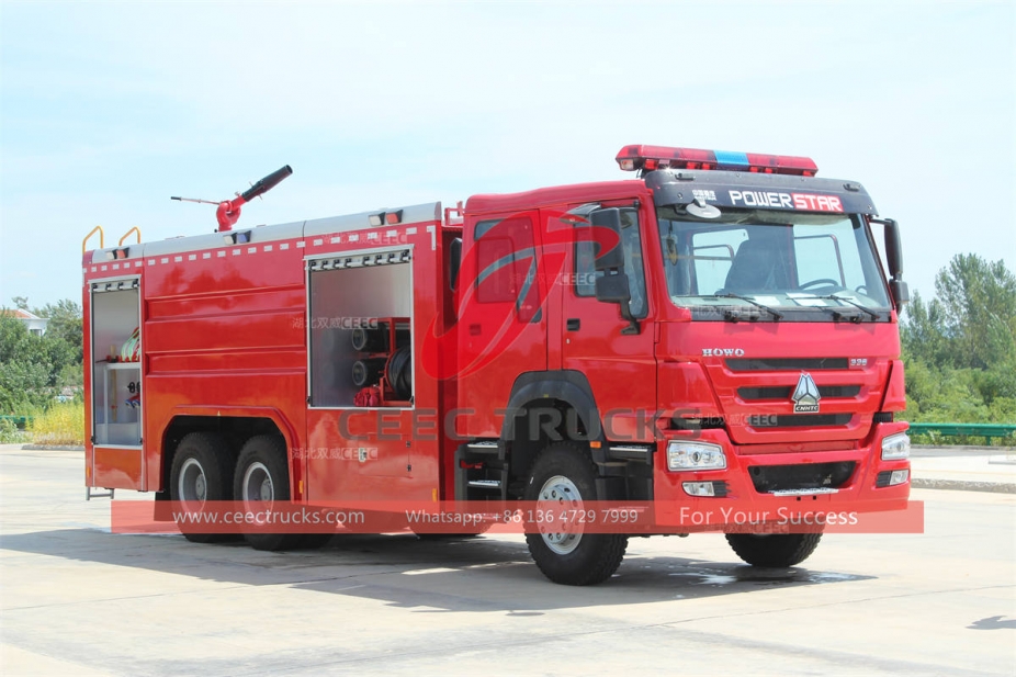 HOWO 6×4 water foam and dry powder combined fire fighting truck