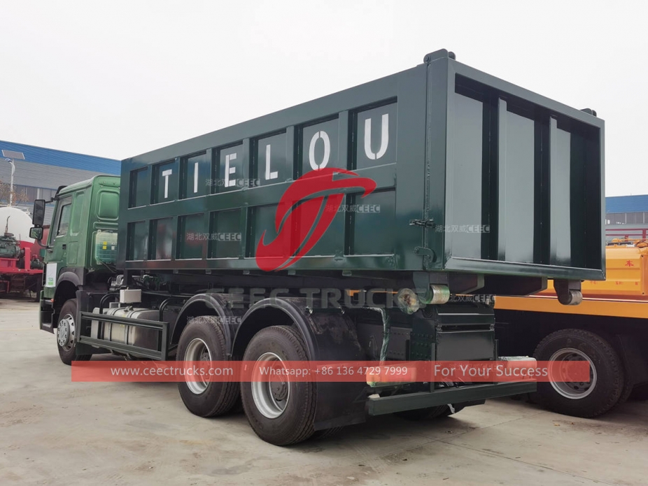 HOWO 10 wheeler 20CBM hook lift garbage truck