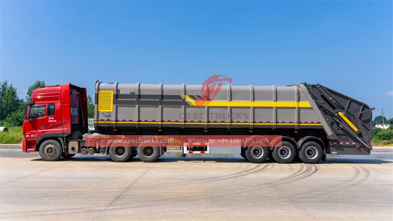  Rear Load 45CBM Garbage compactor semi trailer with factory direct sale