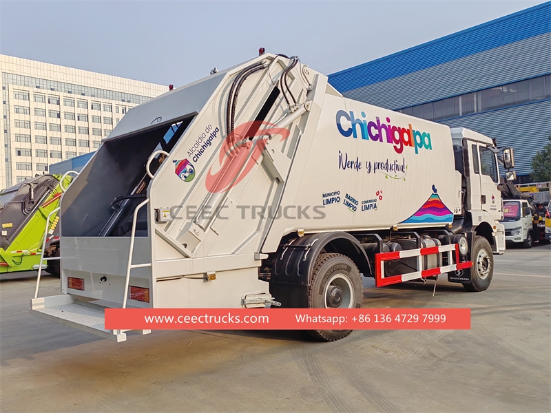 Shacman H3000 rear loading garbage truck for exporting