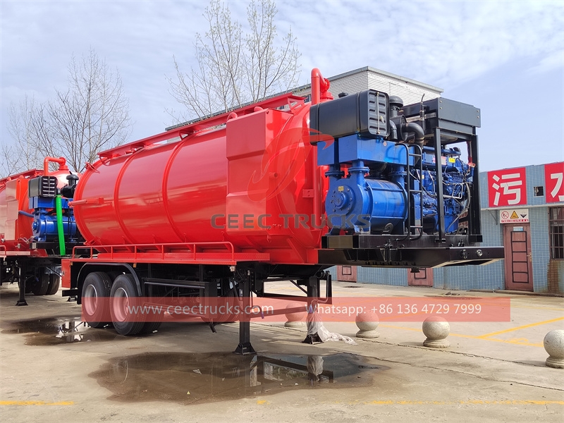 Vacuum Tank Sewage Suction Semi Trailer with factory direct sale