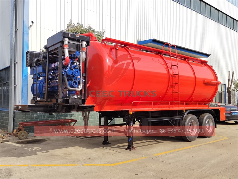 Vacuum Tank Sewage Suction Semi Trailer with factory direct sale