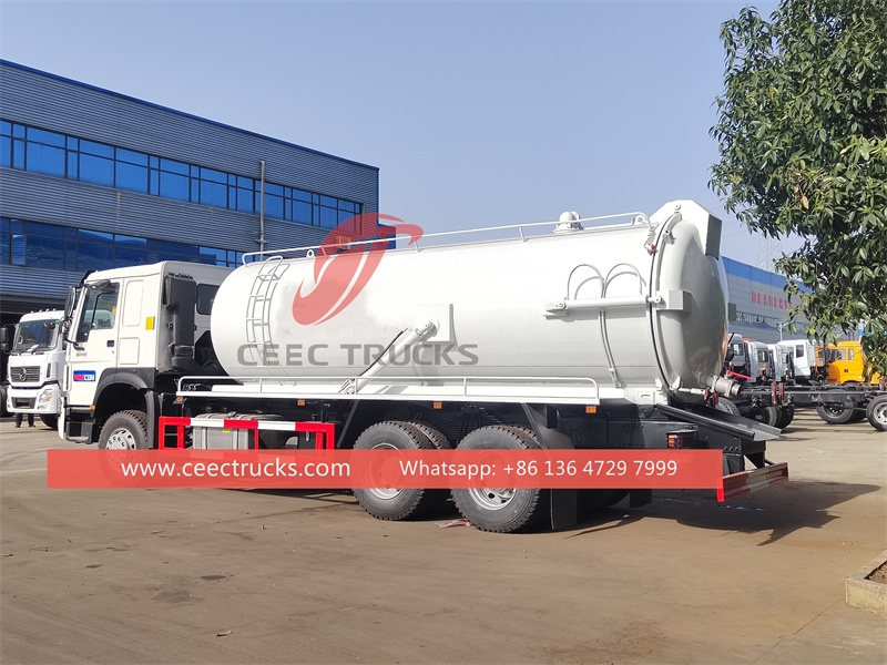 Howo 18 cbm vacuum sewage tank truck with best price