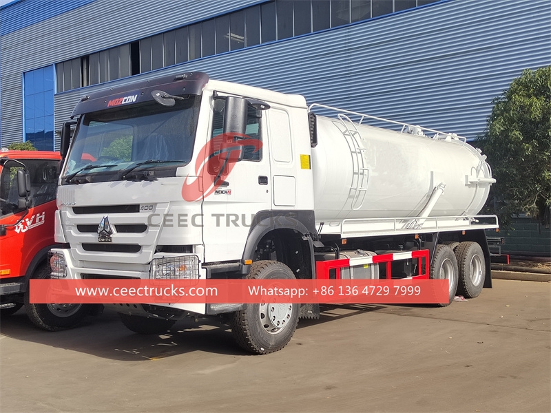 Howo 18 cbm vacuum sewage tank truck with best price