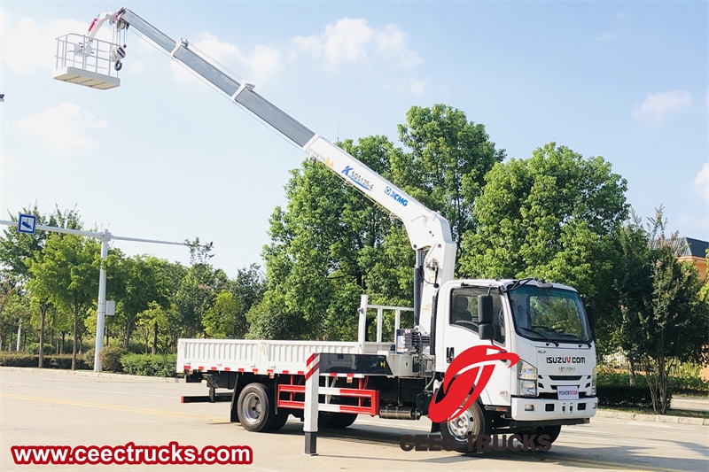 Isuzu Boom Crane Truck with Manlifter