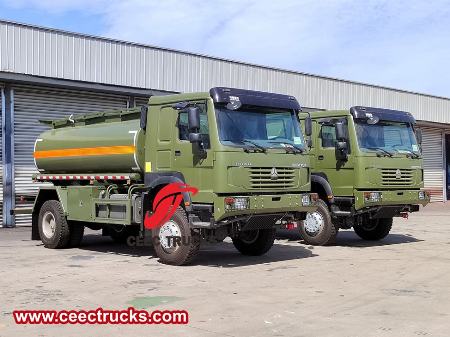 Bowser diesel mobile militare con guida 4x4 Howo