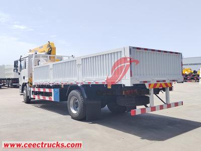 Shacman 4x2 dropside cargo truck mounted XCMG 6.3tons boom crane